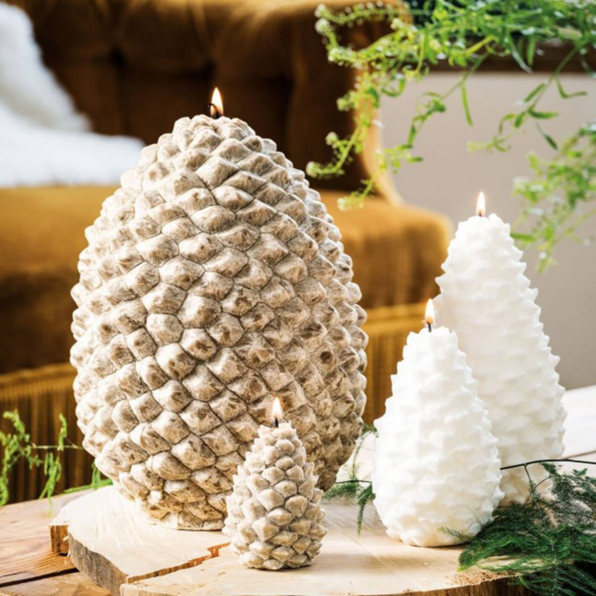 Pine Cones Candles