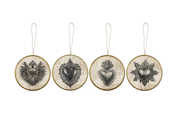 Enameled Ornaments - Set of 4