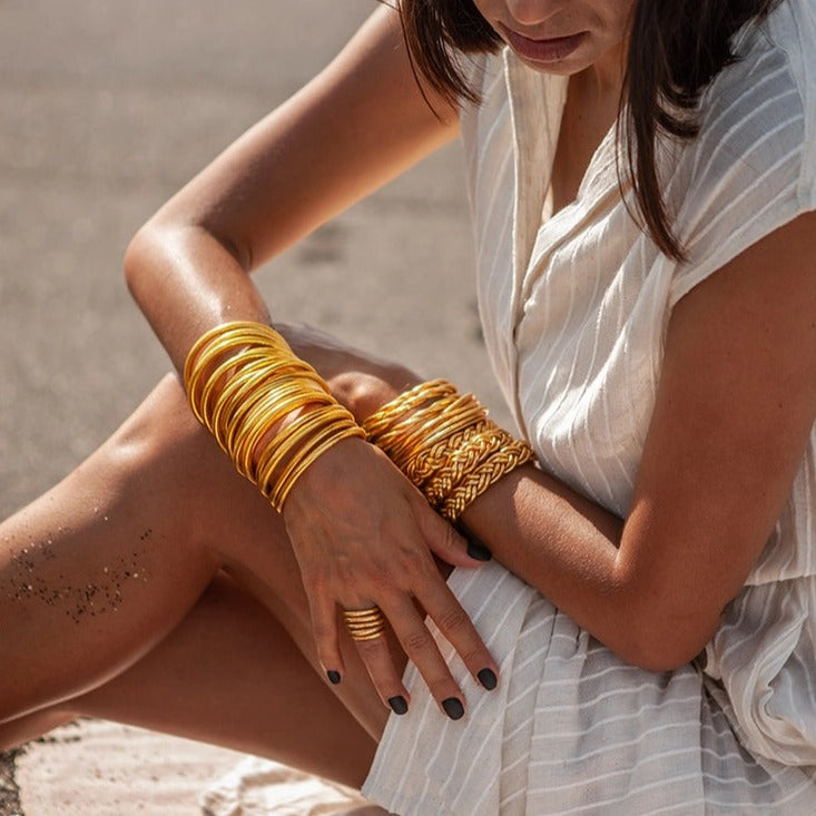 Kumali Double Braided Bracelet Gold