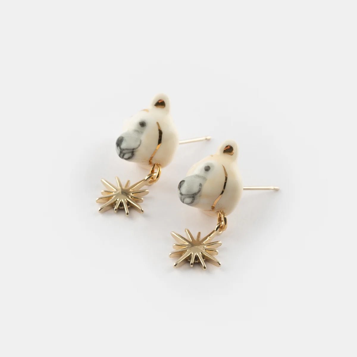 Polar Bear and Star Stud Earrings